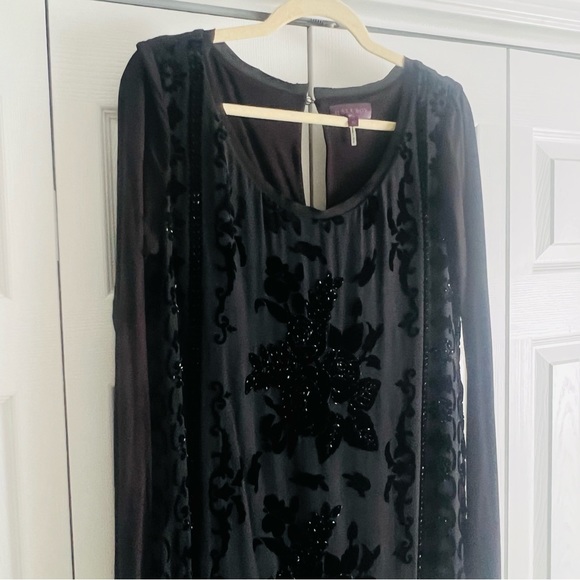 Hale Bob Black Beaded like New Dress - Size Large - Picture 6 of 10
